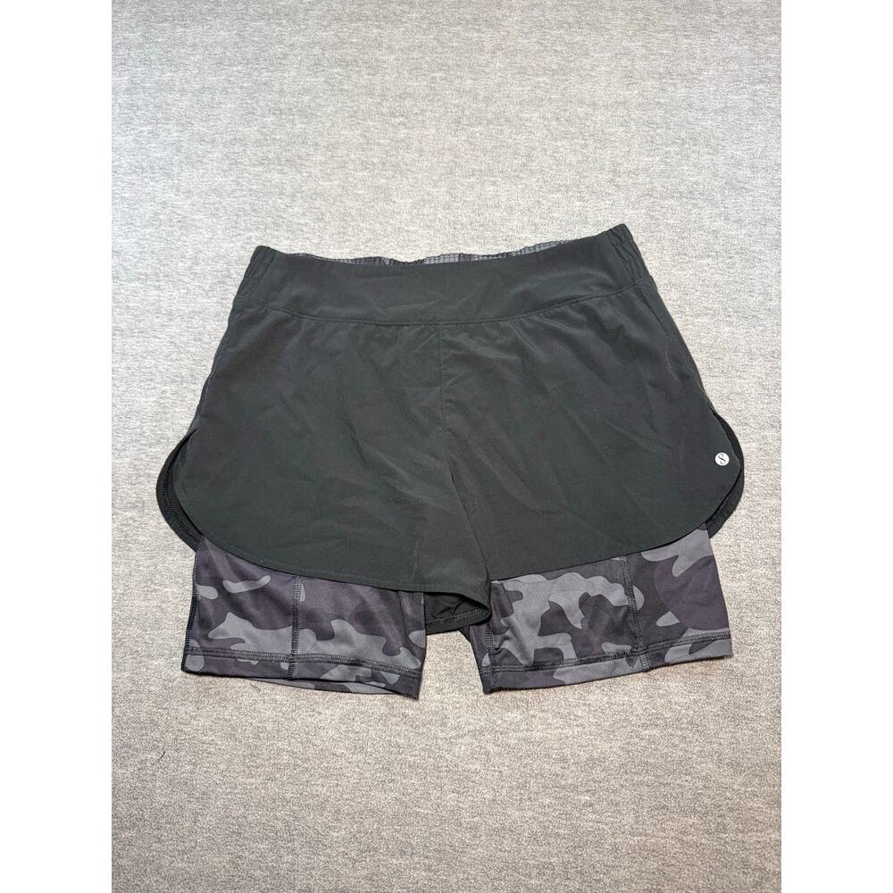 Layers Women’s Compression Athletic Wick-Dry Shorts-Medium/Black/Camo